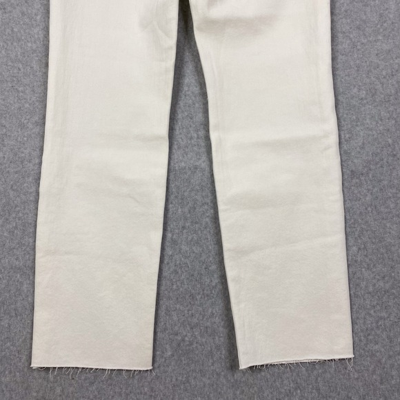 Frank & Eileen White Signature Derry Slim Straight High Rise Jean Raw Hem Sz 29 - Picture 7 of 10